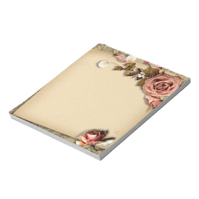 Bloco De Notas Rosas Vintage (Invertido)