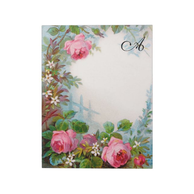 BLOCO DE NOTAS ROSES E JASMINS BELEZA FLORAL MONOGEAM (Invertido)