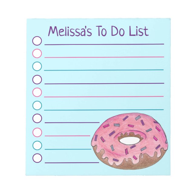 Bloco De Notas Rosquinha Rosa Personalizada Espingardas de Castan (Frente)