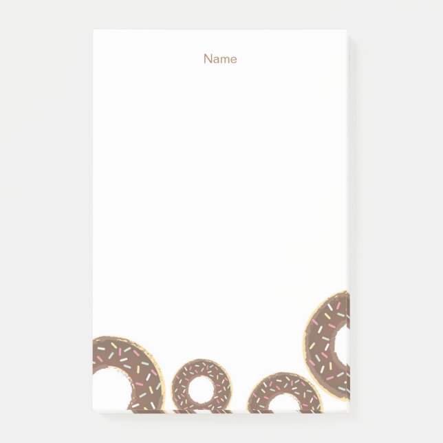 Bloco De Notas Rosquinha Sprinkle de Chocolate Postar Notas (Frente)