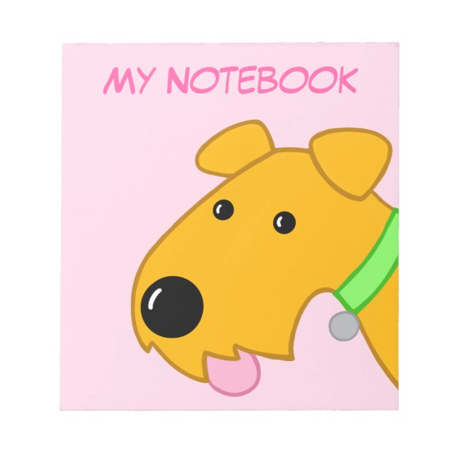 Bloco de Notas Rosto de Cachorro Cartoon Fofo (Frente)