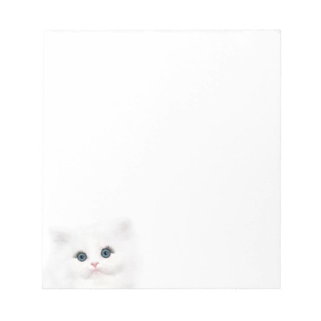Bloco De Notas Rosto de gatinho persa branco (Frente)
