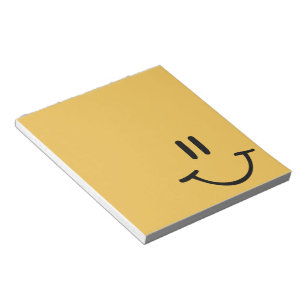 Bloco De Notas Rosto Feliz Amarelo