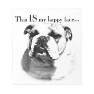 Bloco De Notas Rosto Feliz do Buldogue