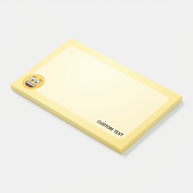 Bloco De Notas Rosto sorridente com notas de Posto de Boca Aberta (Inclinado)