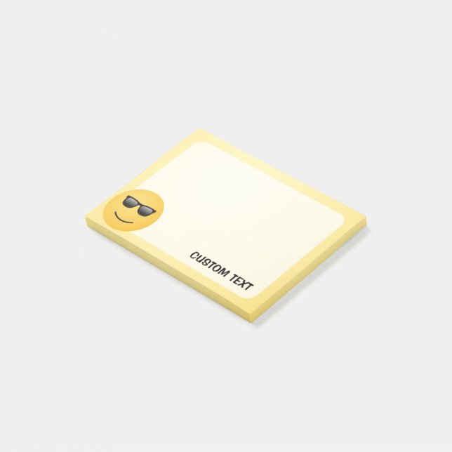 Bloco De Notas Rosto sorridente com óculos de sol (Inclinado)