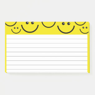 Bloco De Notas Rostos sorridentes em amarelo-sol