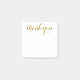 Bloco De Notas Rótulo Dourado Obrigado 3 x 3