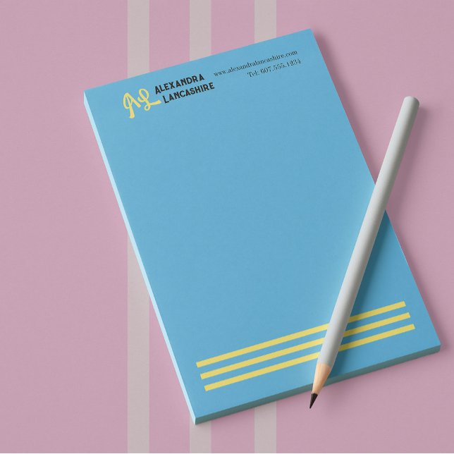 Bloco De Notas Rótulo Monograma - Multicolorido (Criador carregado)