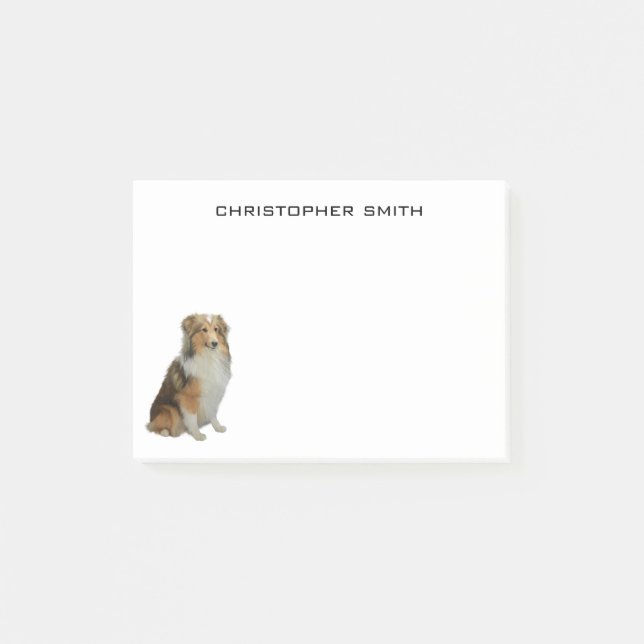 Bloco De Notas Rough Collie Dog (Frente)