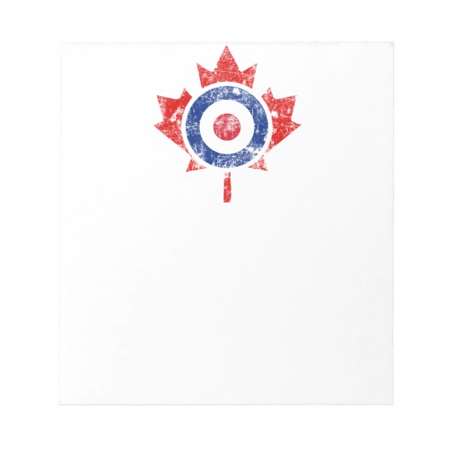 Bloco De Notas Roundel Canada Curling Hockey Target Grunge (Frente)