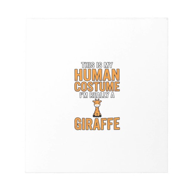 Bloco De Notas Roupa de girafa engraçada vetor camisa design_1 (Frente)