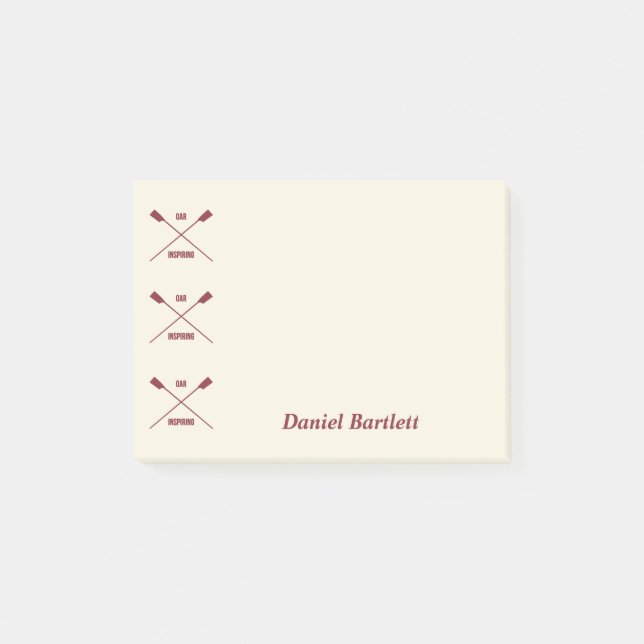 Bloco De Notas Rowers personalizaram marrom-creme inspirador (Frente)