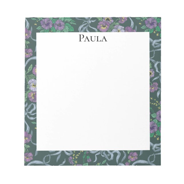 Bloco De Notas Roxas Vitorianas Rojão Amethysto Fitas Azuis (Frente)