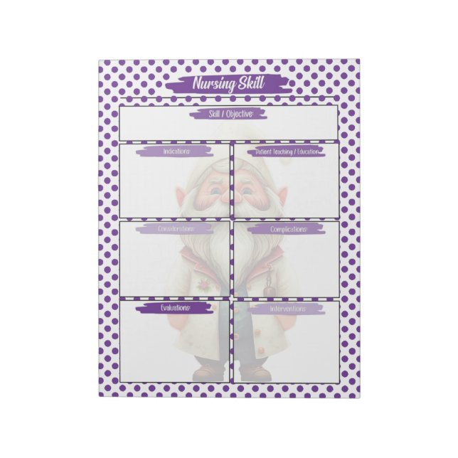 Bloco De Notas Roxo Dr. Gnomo Enfermando Modelo (Invertido)