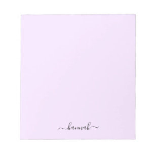 Bloco De Notas Roxo Feminino Monograma Moderno Personalizado