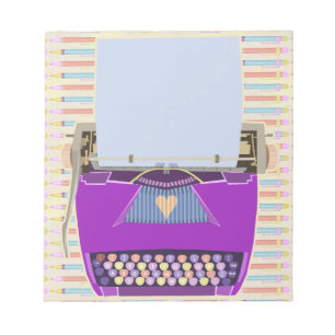 Bloco De Notas Roxo moderno do meio século retro bonito da