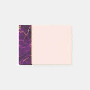 Bloco De Notas Roxo Moderno e Dourado Abstrato Marble