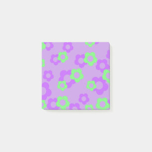 Bloco De Notas Roxo Neon Verde Flor Feminina Elegante Primavera