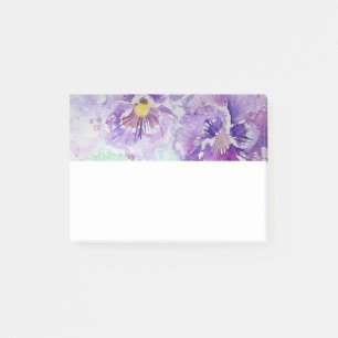 Bloco De Notas Roxo Pansy Watercolor art Posta as notas