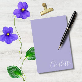 Bloco De Notas Roxo Personalizado Escrito Branco Sofisticado