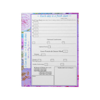 Bloco De Notas Roxo, Rosa, Azul, Floral 5 mais 1 Rastreador de Re