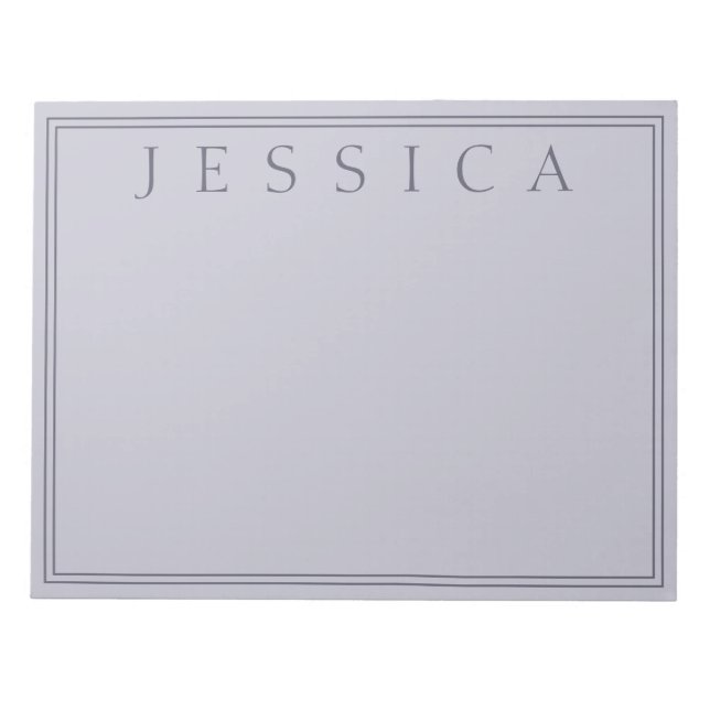 Bloco De Notas Roxo Turvo e Cinza Lavanda | Seu Nome (Frente)