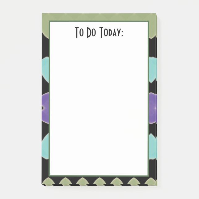 Bloco De Notas Roxo verde moderno e teta (Frente)