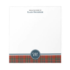 Bloco De Notas Royal Stewart Tartan Monograma