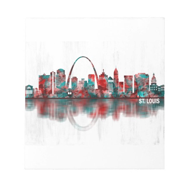Bloco De Notas Rua Louis Missouri Skyline (Frente)