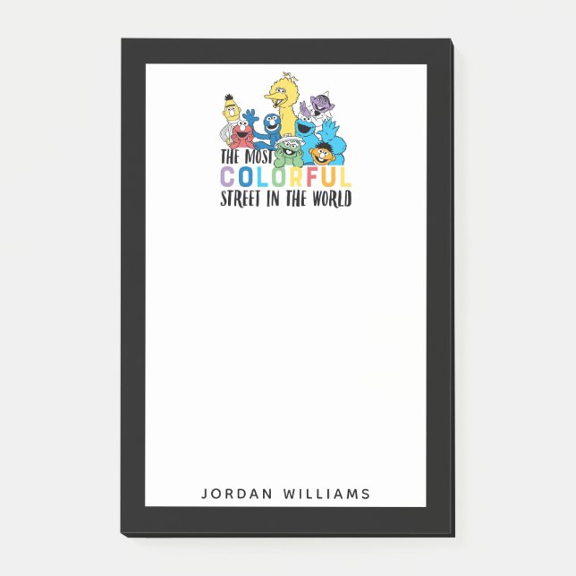 Bloco De Notas Rua Sésamo | Adicione seu nome (Frente)