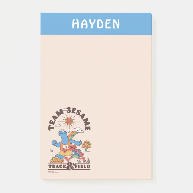 Bloco De Notas Rua Sésamo | Adicione seu nome (Frente)