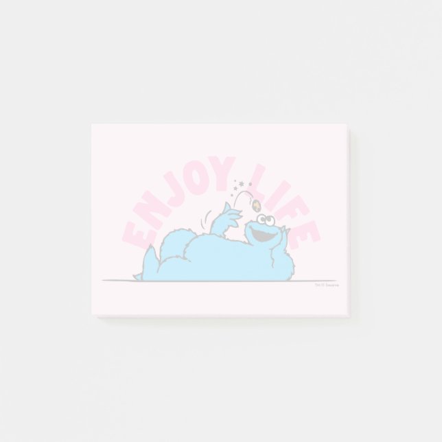 Bloco De Notas Rua Sésamo | Cookie Monster Aproveite a Vida (Frente)