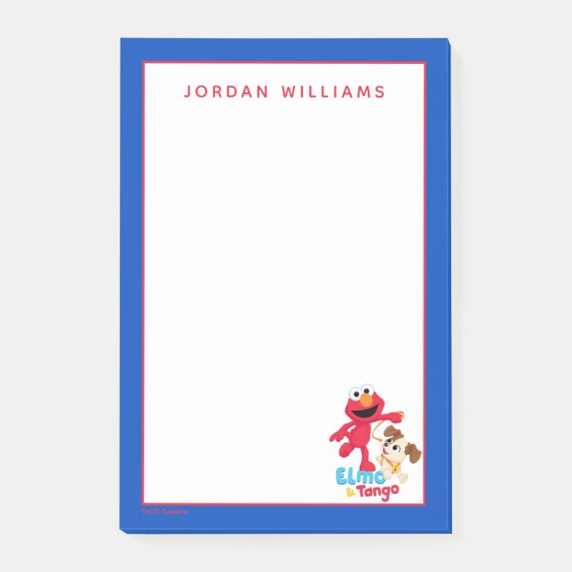 Bloco De Notas Rua Sésamo | Corrente Elmo & Tango (Frente)