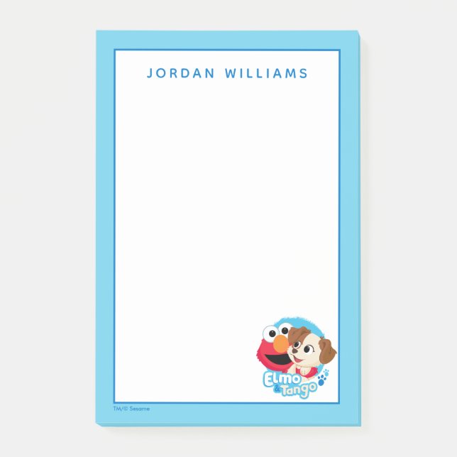 Bloco De Notas Rua Sésamo | Crachá Elmo & Tango (Frente)