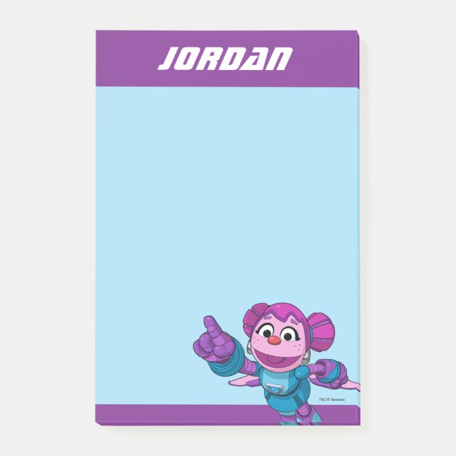 Bloco De Notas Rua Sésamo | Mecha Builders Abby | Adicionar nome (Frente)