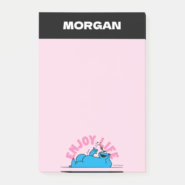 Bloco De Notas Rua Sésamo | Monstro das Bolachas | Adicionar Nome (Frente)