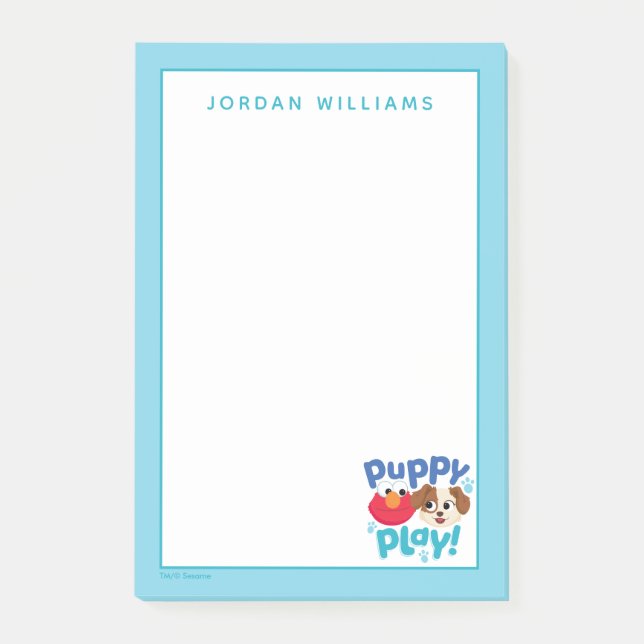 Bloco De Notas Rua Sésamo | Puppy Play Elmo & Tango (Frente)