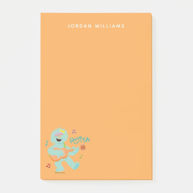 Bloco De Notas Rua Sésamo | Rosita Tocando Violão (Frente)