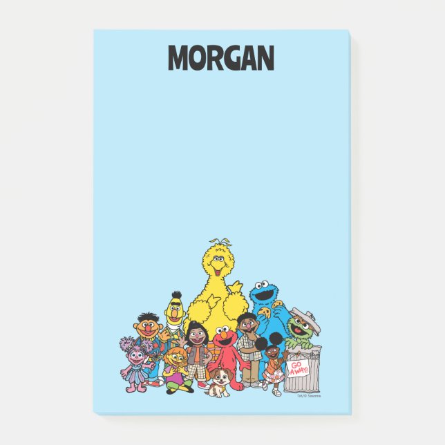 Bloco De Notas Rua Sésamo | Sesame Pals Adicionar Seu Nome (Frente)