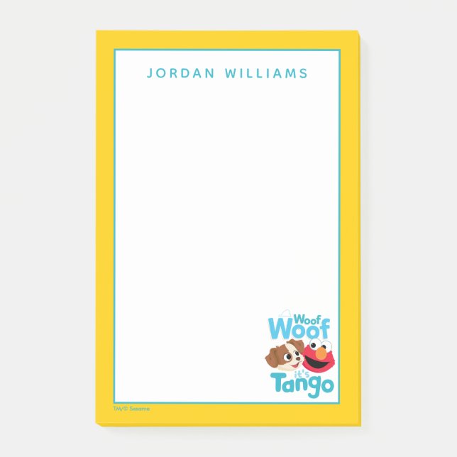 Bloco De Notas Rua Sésamo | Woof It's Tango & Elmo (Frente)
