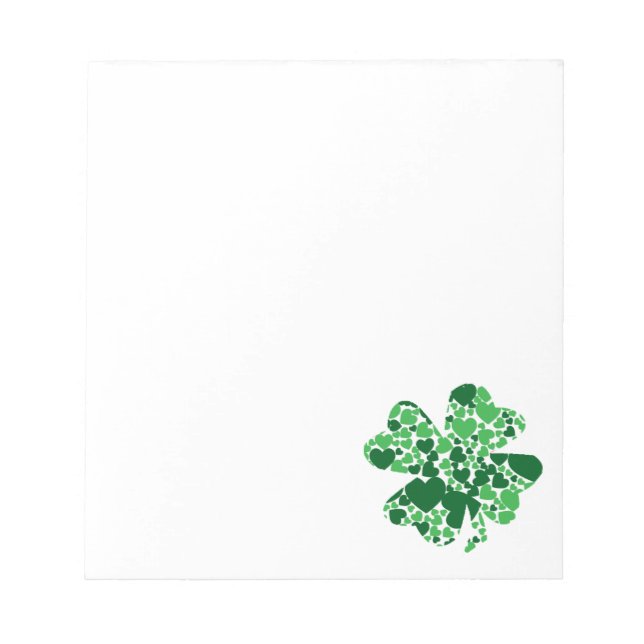 Bloco De Notas Rua, Shamrock Clover Notepad do Dia de Patrick (Frente)