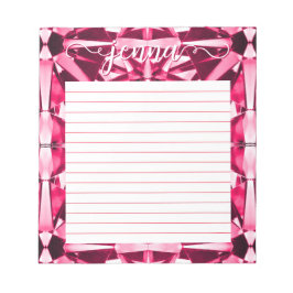 Bloco De Notas Ruby Gemstone Lined Personalizado