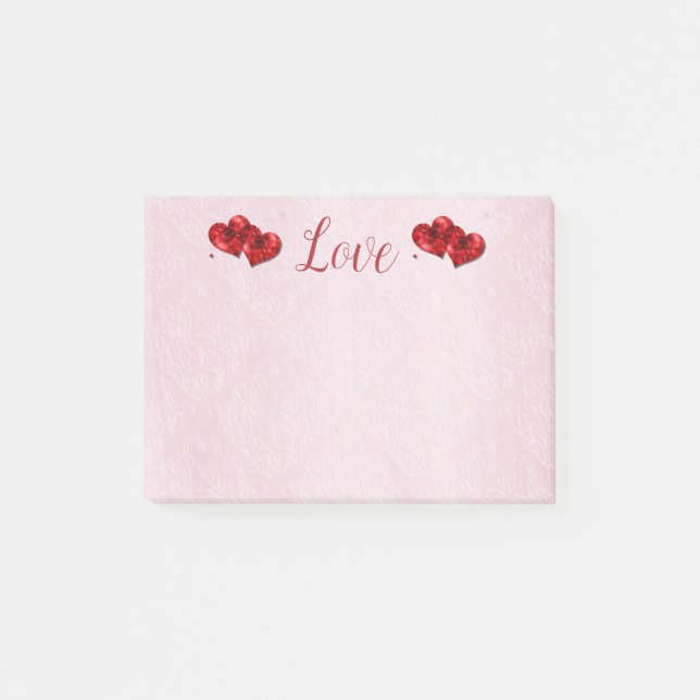 Bloco De Notas Ruby Hearts Love Posta-It Notes (Frente)
