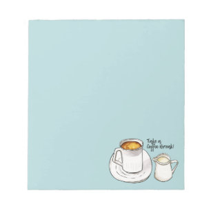 Bloco De Notas Ruptura de café da ilustração   do Doodle do ca