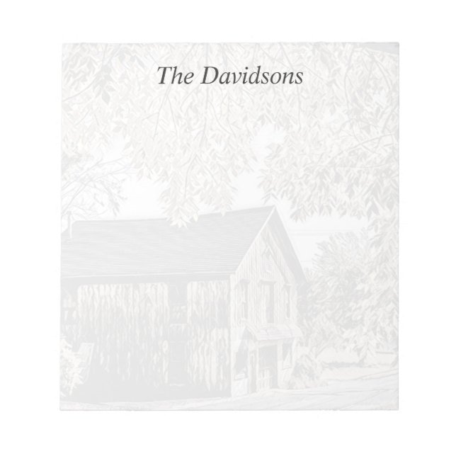 Bloco De Notas Rustic Barn Fall Autumn Deixa Personalizar Notepad (Frente)