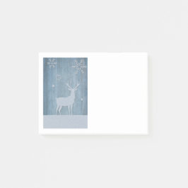 Bloco De Notas Rustic Blue Wood Reindet — Natal
