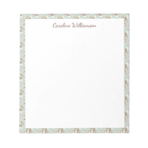 Bloco De Notas Rustic Cottagecore Watercolor Sage Name 