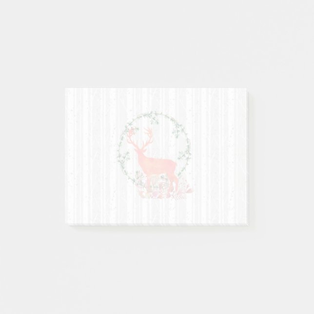 Bloco De Notas Rustic Reindeer Boho Watercolor (Frente)