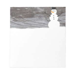 Bloco De Notas Rustic Snowman